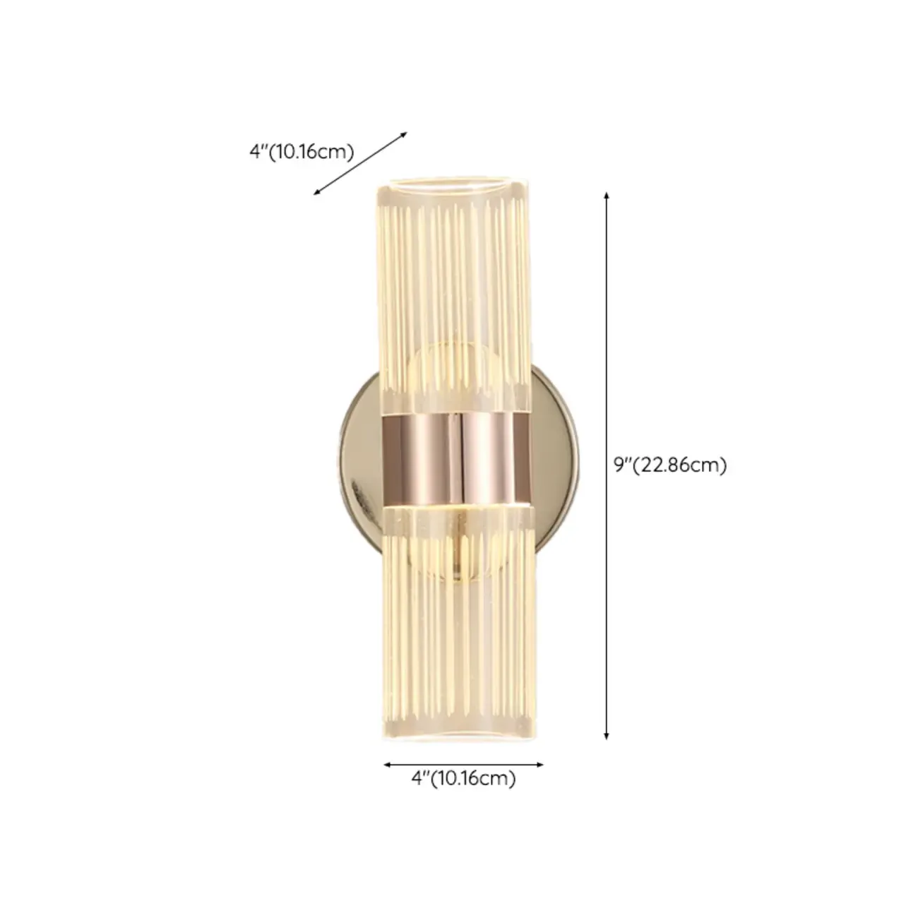 Modern Clear Acrylic Gold Ambient Wall Sconce