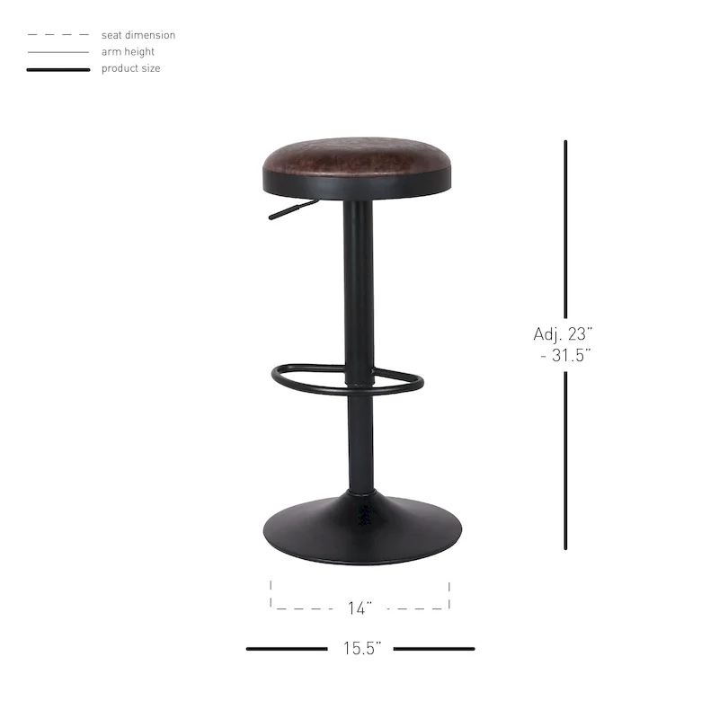 Juno Gaslift Backless Swivel Bar Stool,Set of 2