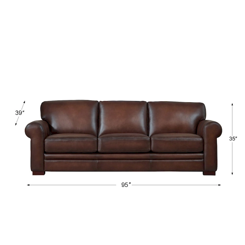 Hydeline Brookfield Top Grain Leather Sofa Set, Sofa and Chair