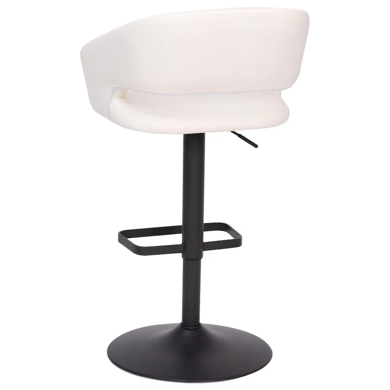 Modern Upholstered Adjustable Height Swivel Barstool with Footrest