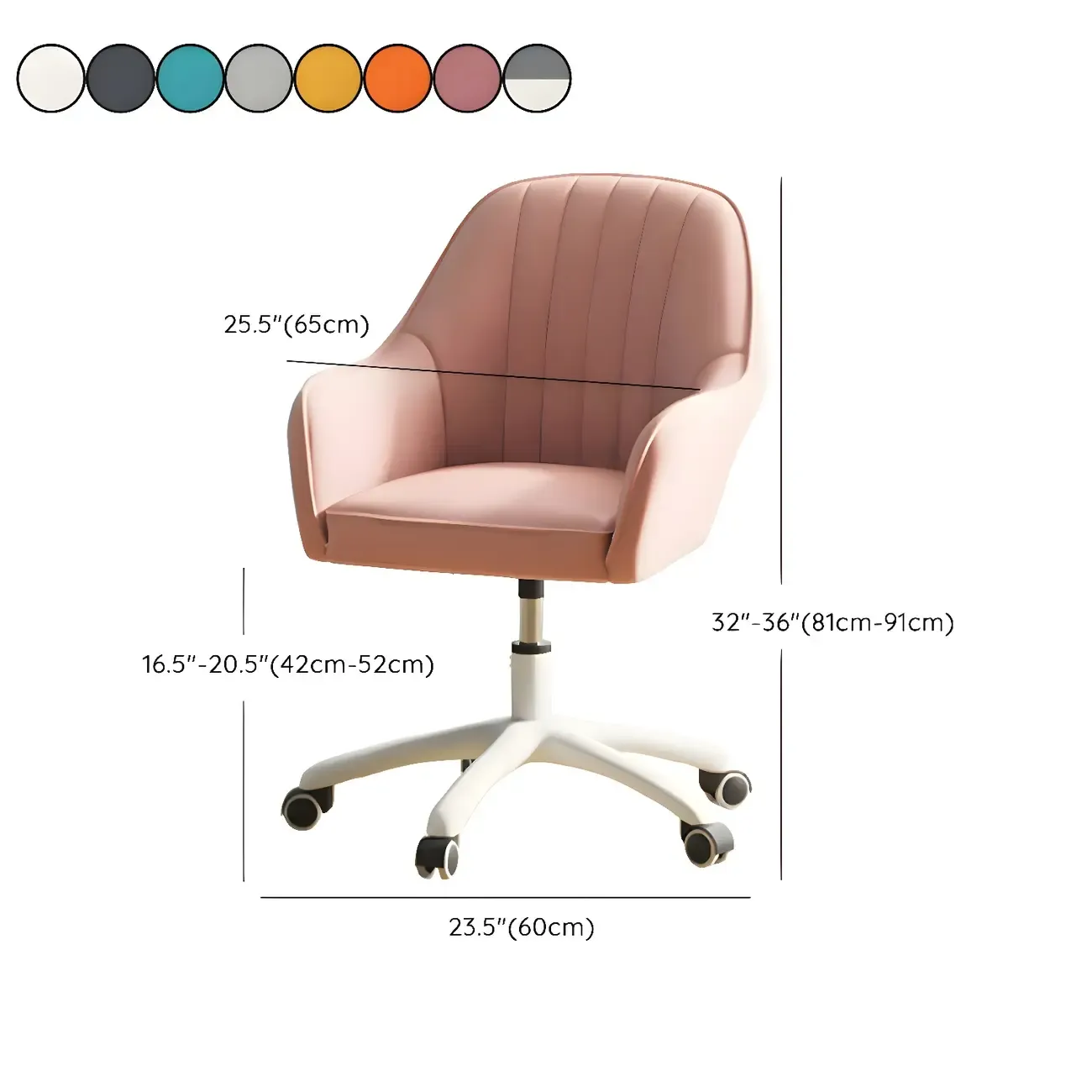 Modern Yellow Leather Swivel Office Chair
