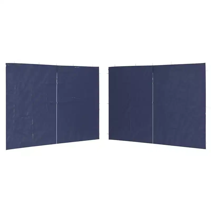 vidaXL Party Tent Sidewall 2 Pcs Patio Pavilion Canopy Sidewall with Zipper PE