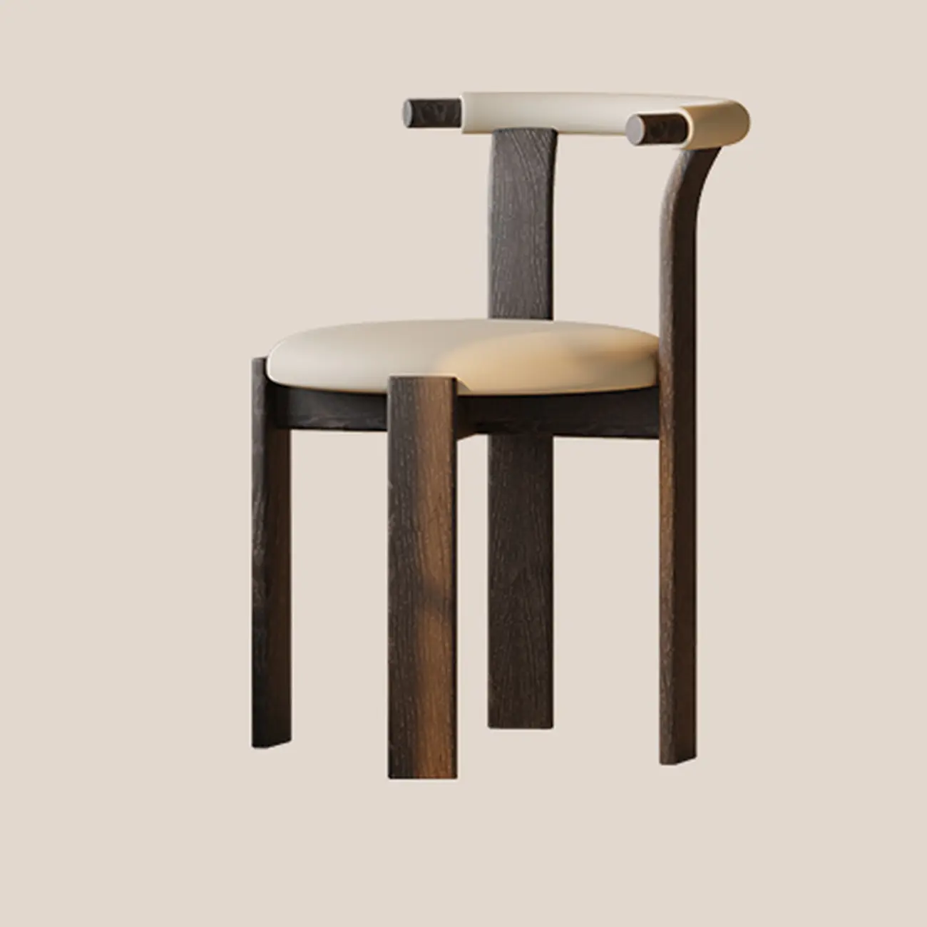 Elegant Open Back Upholstered Armless Wood Dining Chairs