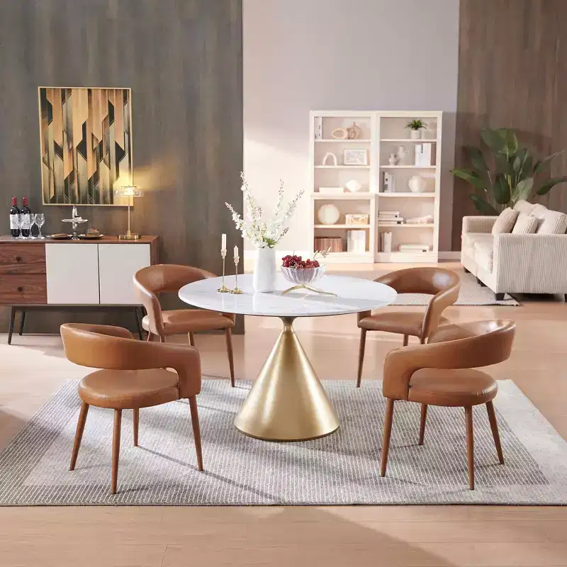 Set of 4 Dining Chair with Metal Legs for Dining Room, Living Room, or Home Office -Morden Fort