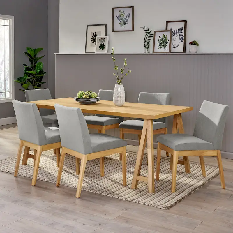 Kwame Mid-Century Modern 7 Piece Dining Set by Christopher Knight Home