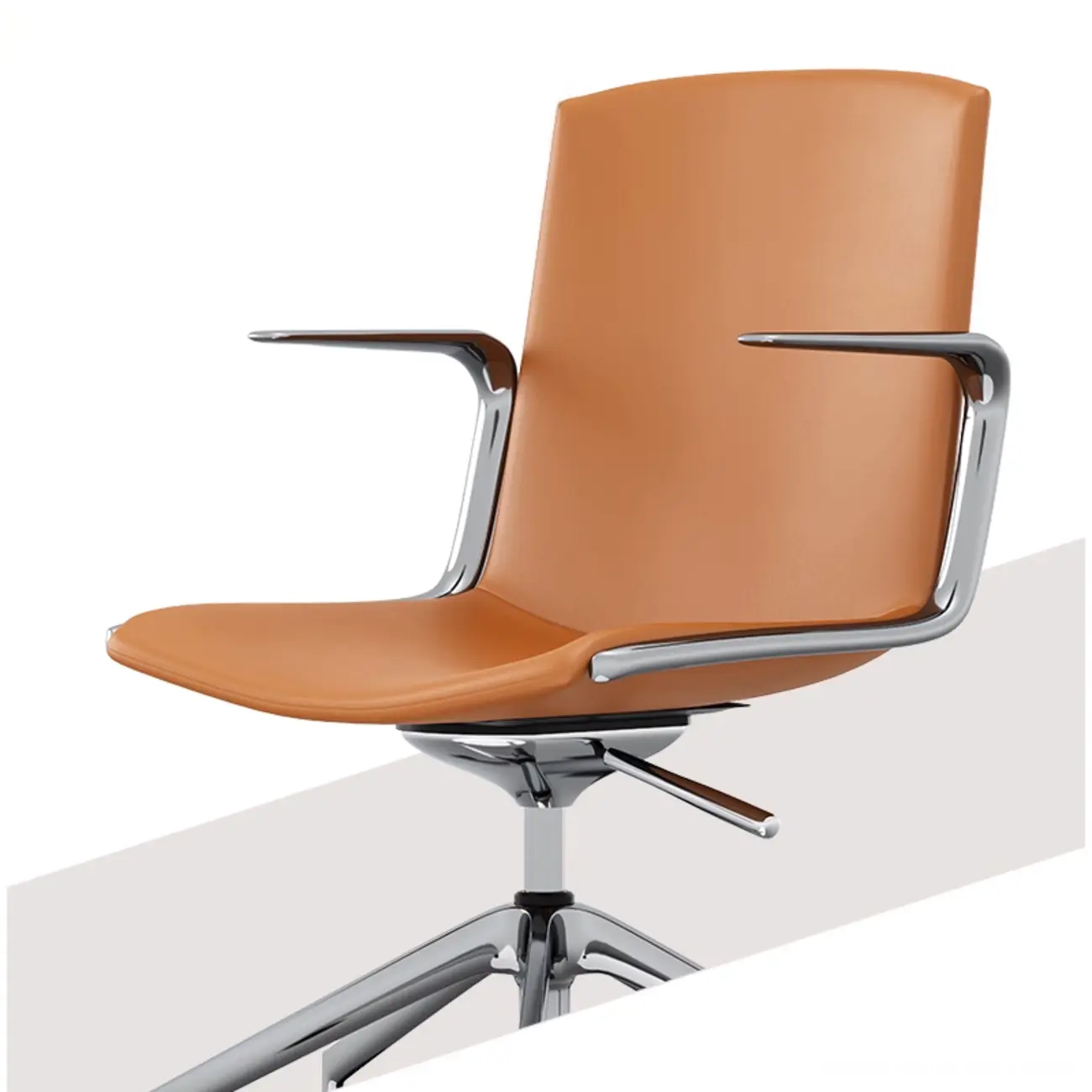 Modern Leather Adjustable Swivel Armrests Office Chair