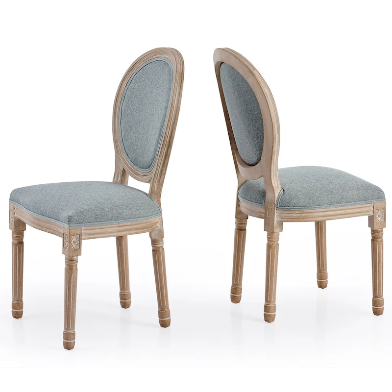 CO-Z King Louis XVI Upholstered Dining and Side Chairs, Set of 2