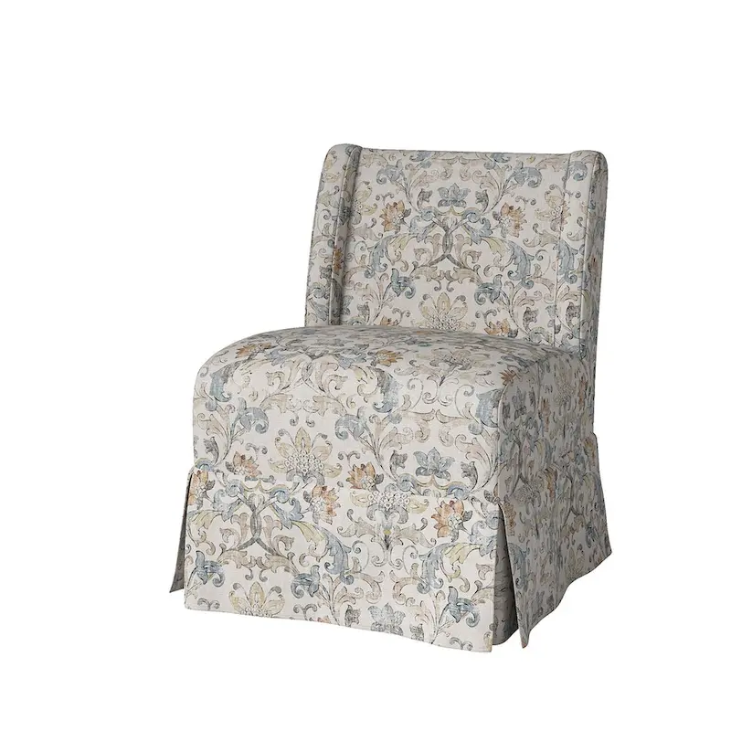 Falk Upholstered Farmhouse Armless Chair with Slipcover and Solid Wood Legs by HULALA HOME
