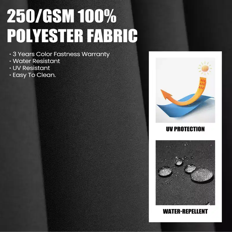 Crestlive Products 10 Feet Square 2-Tier Top Patio Cantilever Offset Umbrella 360 Shade With Weighted Base
