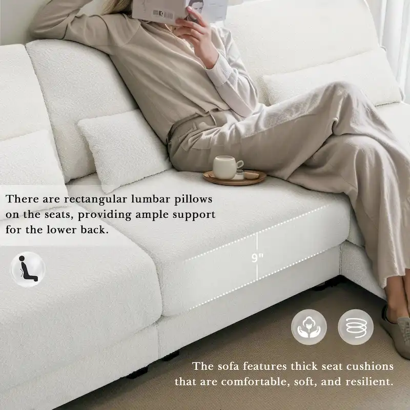 Convertible L-shaped Couch,Wide Seat Sectional Sofa wReversible Chaise