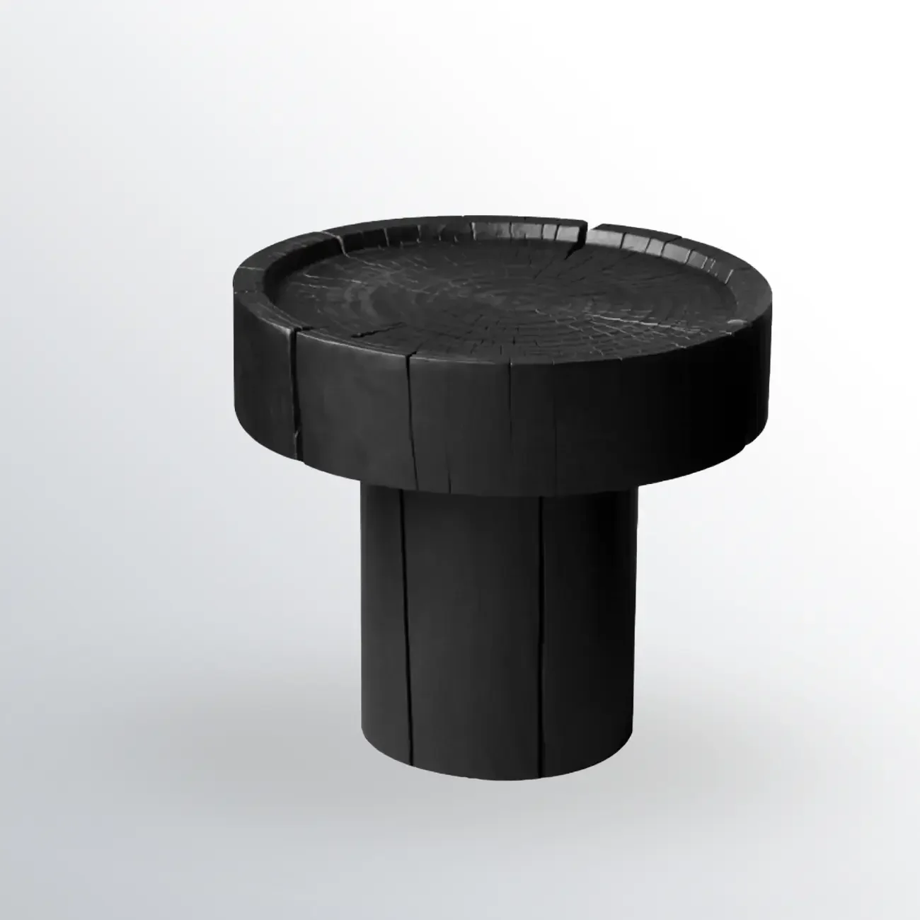 Modern Minimalist Wood Black Coffee Table with Tray Top