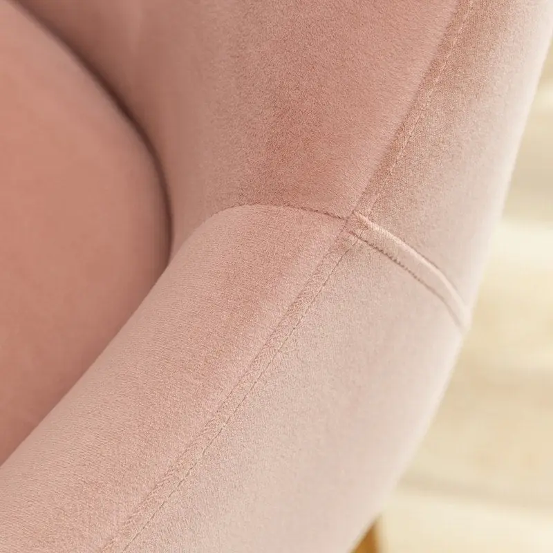 SEYNAR Modern Boucle Velvet Upholstered Accent Dining Chair Set of 2 Tufted Back Armless Chair with Golden Legs