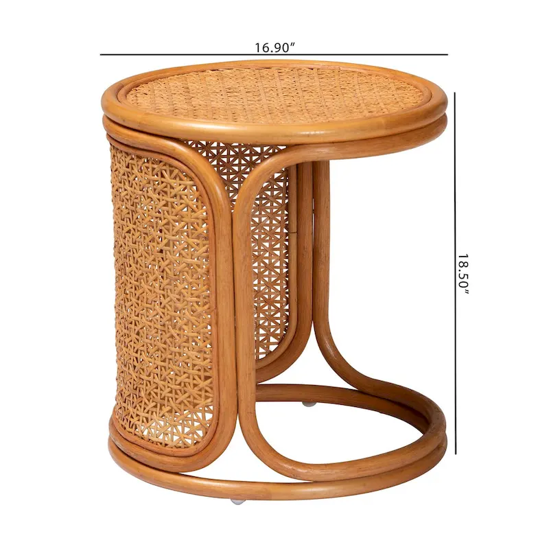 Eldon Bohemian Rattan End Table