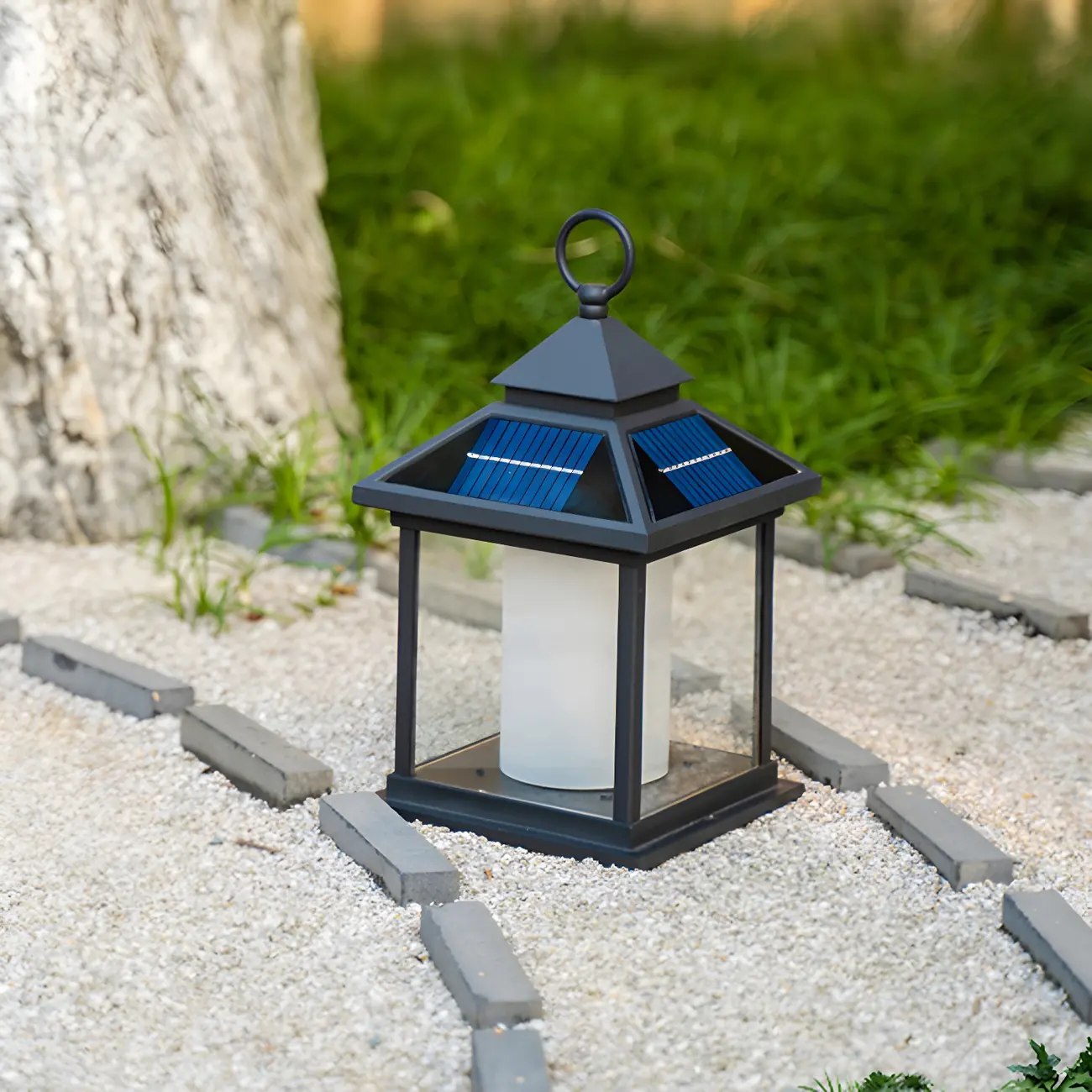 Metal House-Shape Post Cap Light with Handle and Switch