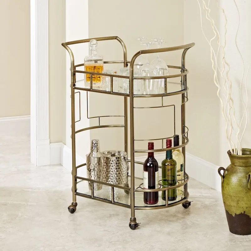Sinclair Antique Gold 2-tier Serving Cart