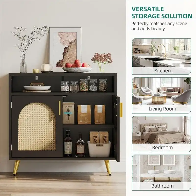 Buffet Sideboard Cabinet - 13.78 D x 31.49 W x 29.53 H