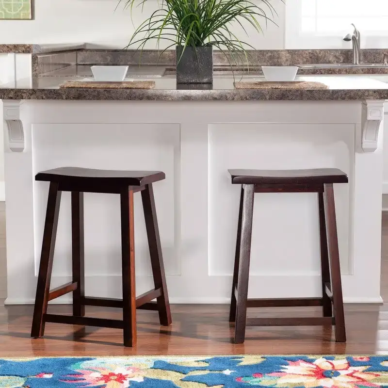 Linon Cackleberry Saddle Seat Backless Counter Stool - N/A
