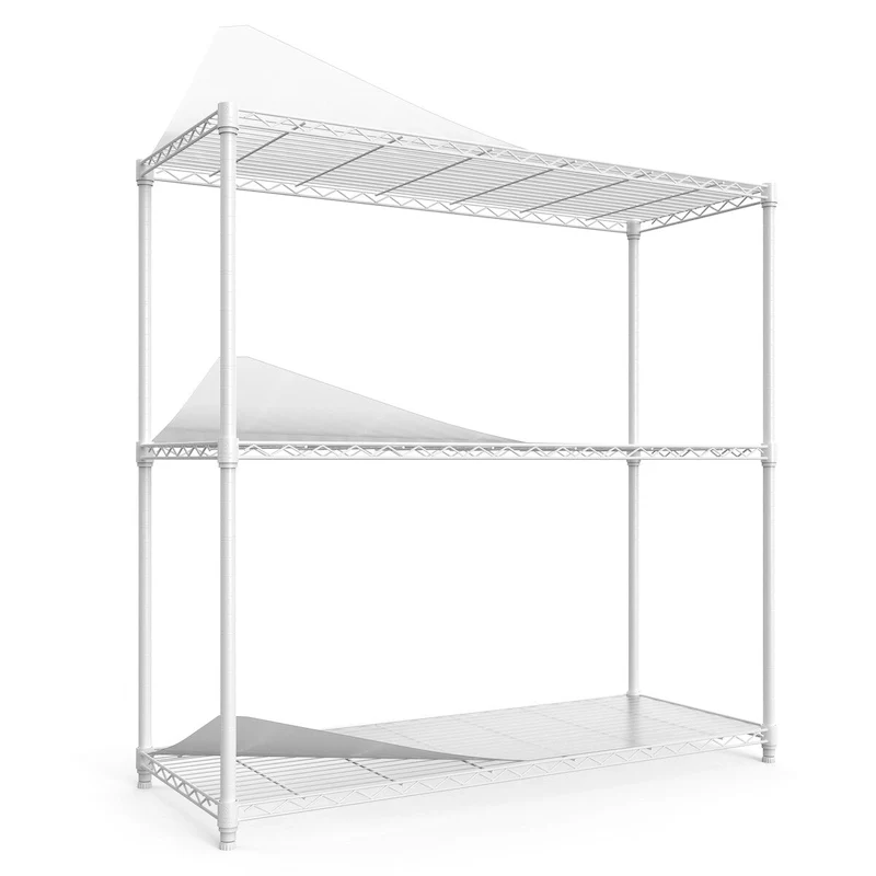 3 Tier Wire Shelving Unit, 1050 LBS NSF Height Adjustable Garage Storage Shelves, Heavy Duty Storage Wire Rack Metal Shelves