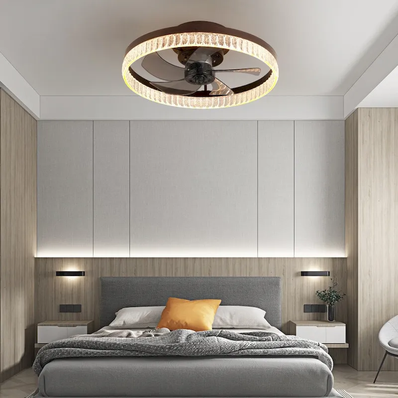 Dimmable 20in Ceiling Fan with Light and Remote Control 6 Speeds
