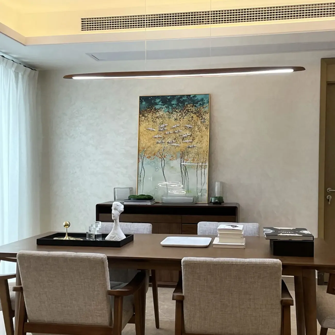 Modern Dimmable LED Adjustable Wood Island Pendant Light