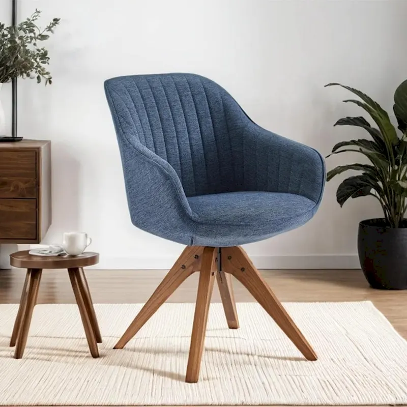 Art Leon Modern Wood Swivel Chair with Oak Legs
