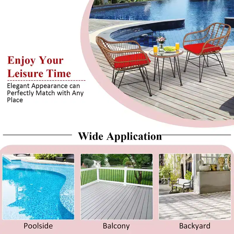 Costway 3PCS Patio Rattan Bistro Set Coffee Table Armchair Garden