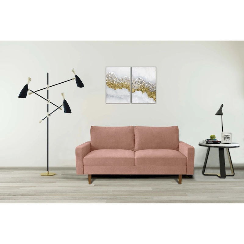 Velvet Square Arm Sofa