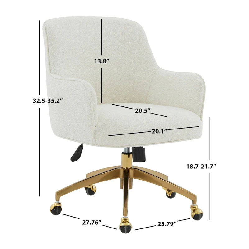 Couture Gregg Adjustable Swivel Desk Chair - 26.5  W x 27.8  L x 33.3  H - 26Wx28Dx35H