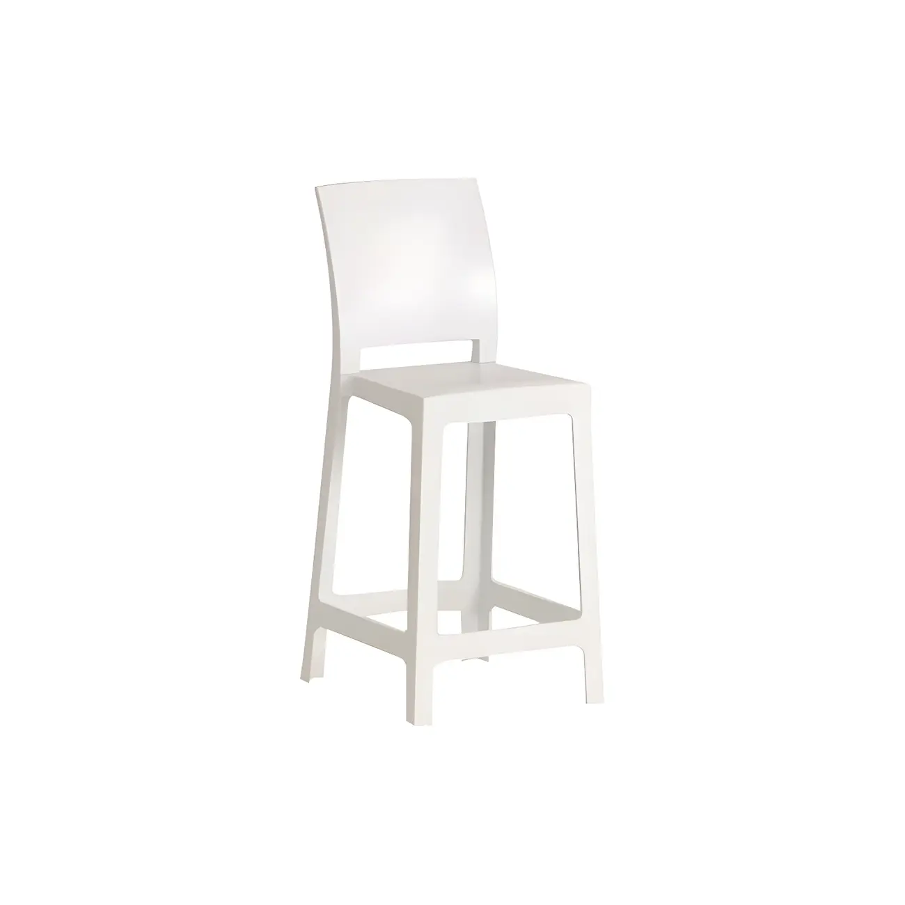 Modern Acrylic Smooth Elegant Circular Backrest Bar Stool