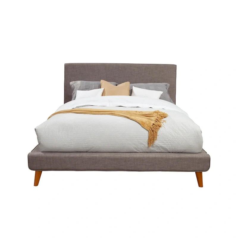 Porch & Den Hindon Dark Grey Upholstered Platform Bed