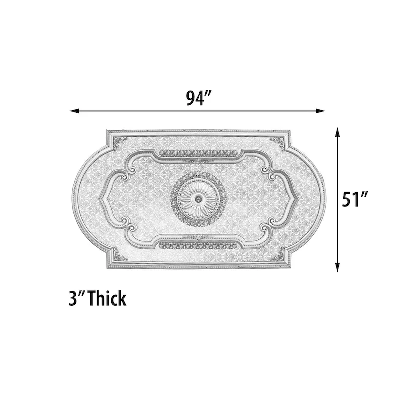 Blanco Rectangular Chandelier Ceiling Medallion 94 inches
