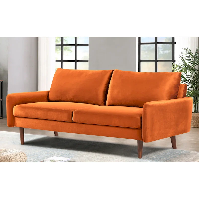 70W Tapered-Leg Velvet Sofa