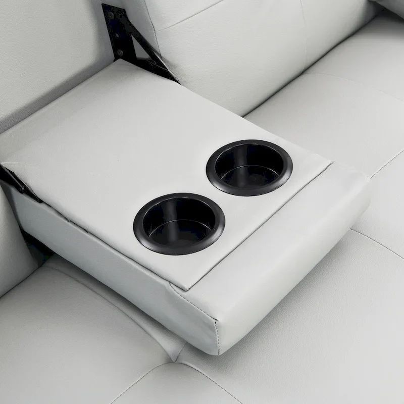 66.1  PVC Loveseat Sofa Bed with Wood Frame and Stainless Legs