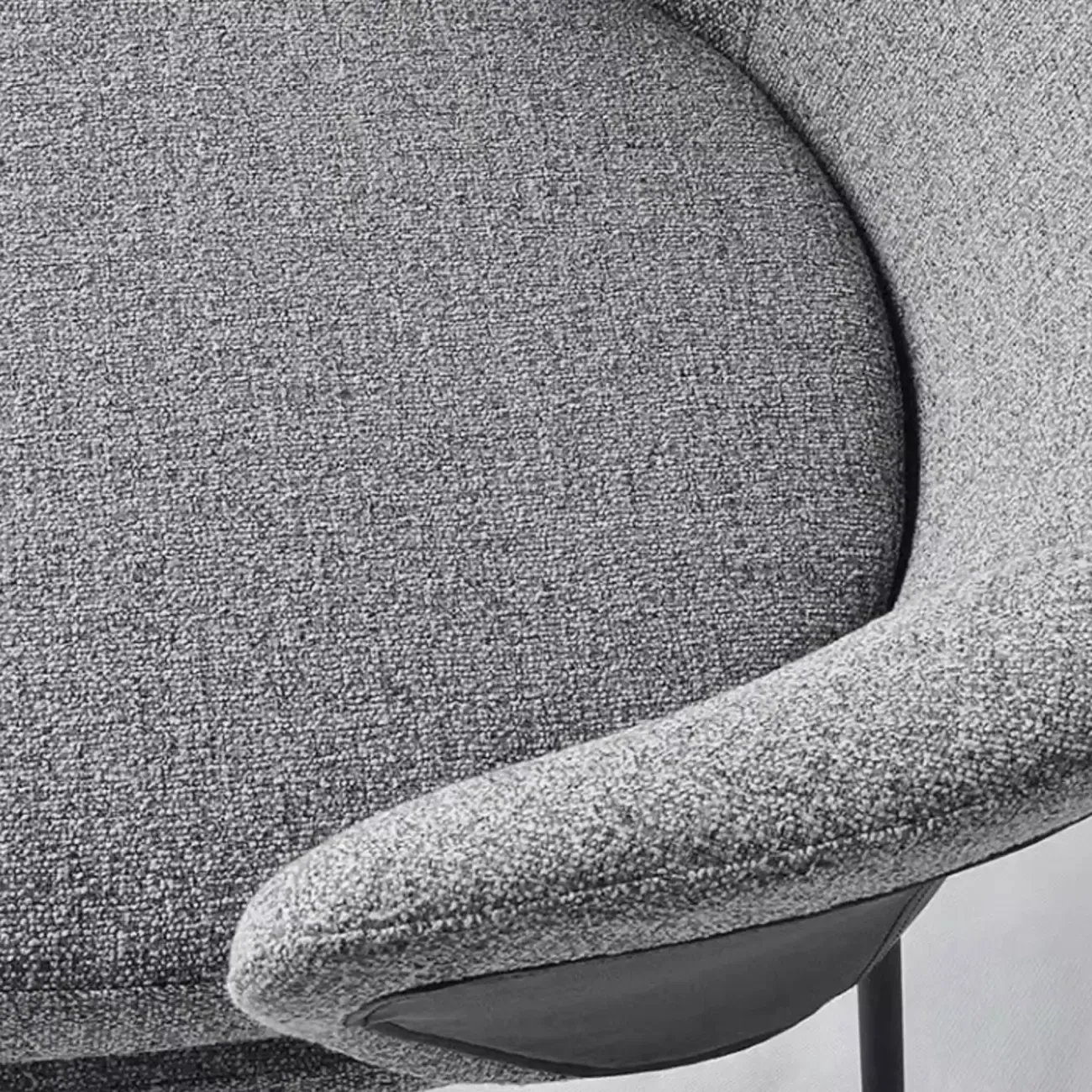 Modern Upholstered Dining Chair with Curved Back and Armrests