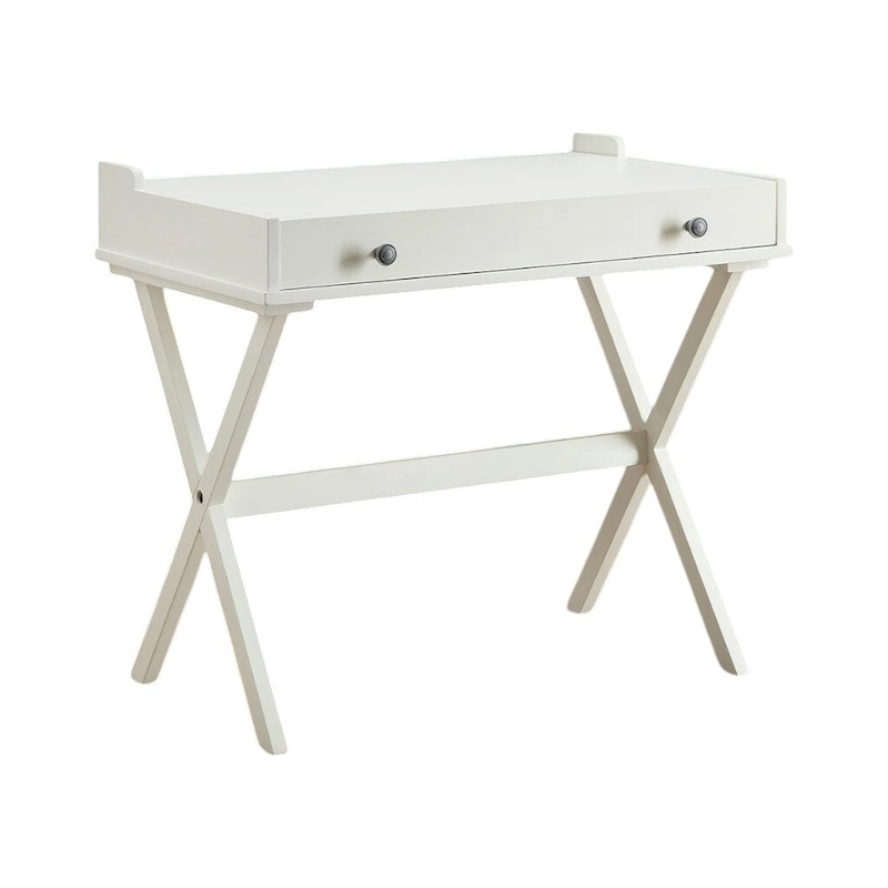 HomeRoots 34 Antiqued White Wood Flip Top Desk