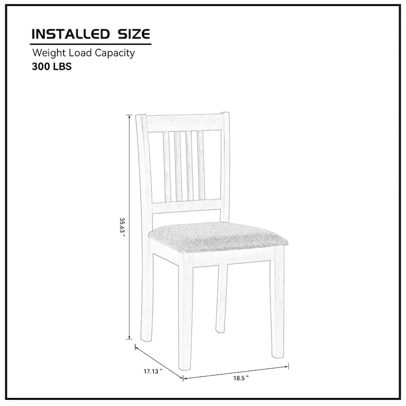 Modern 5-Piece Dining Set with Square Table & 4 Slat Back Upholstered Chairs