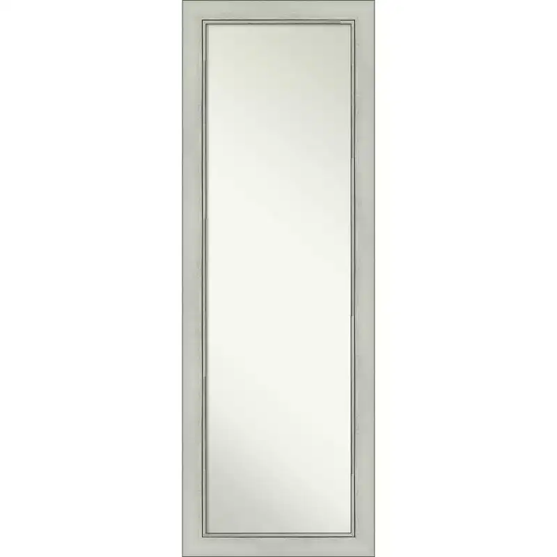 18" x 52" Non-Beveled Flair Silver Patina Full Length on The Door Mirror - Amanti Art: Bedroom Wall Mount, Easy to Hang