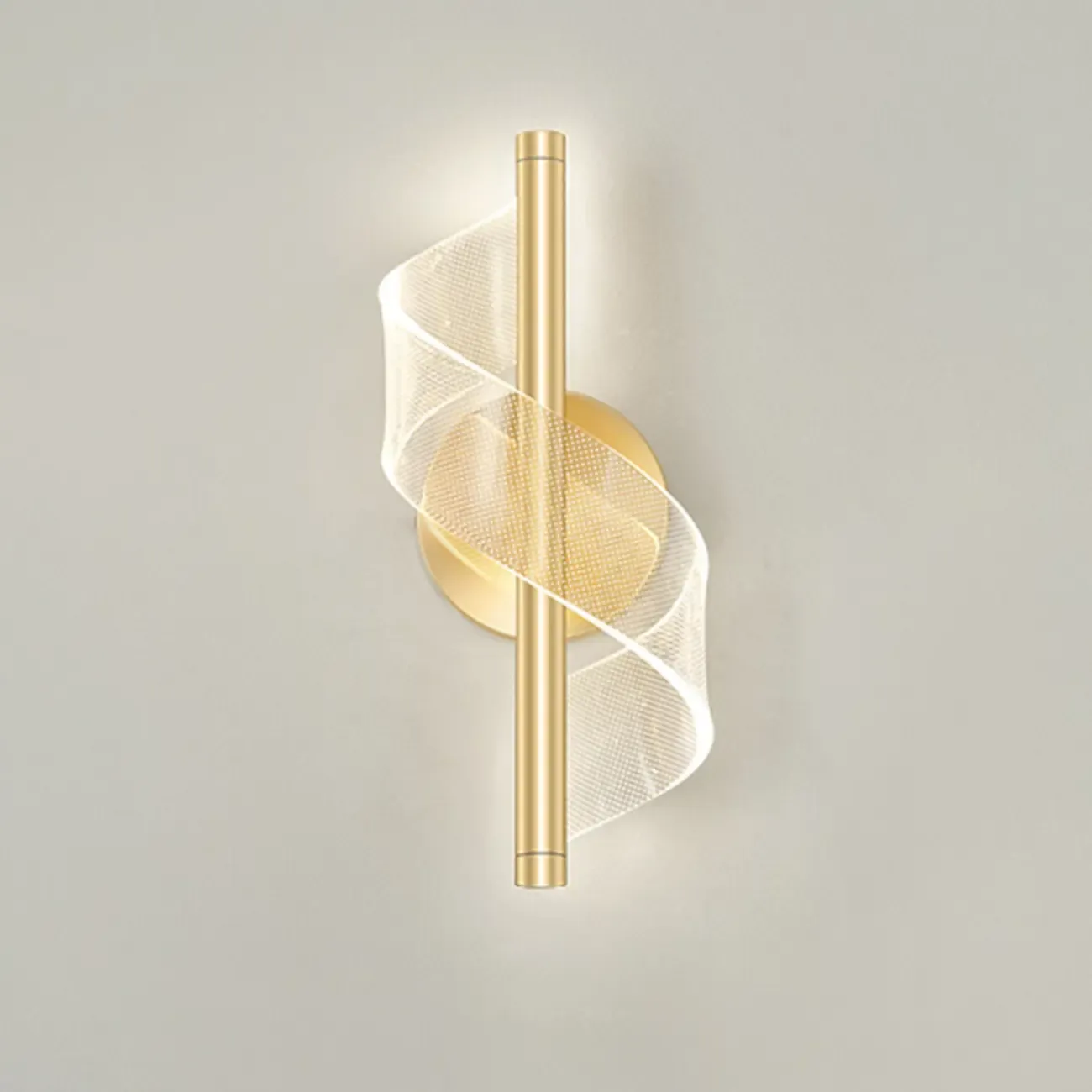 Art Deco Gold Metal and Acrylic LED Wall Sconce