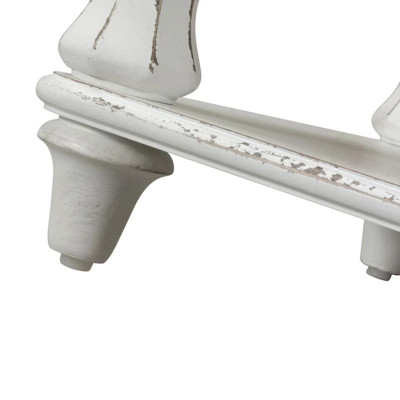 Magnolia Manor Antique White Weathered Bark Bed Bench