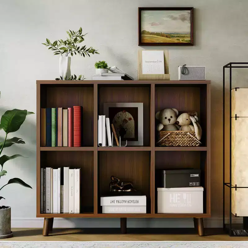 Cube Bookshelf, Storage Organizer Shelf, Freestanding Open Bookcase, Display Cabinet Organizer with Base, for Living Room, Bedroom, Home Office