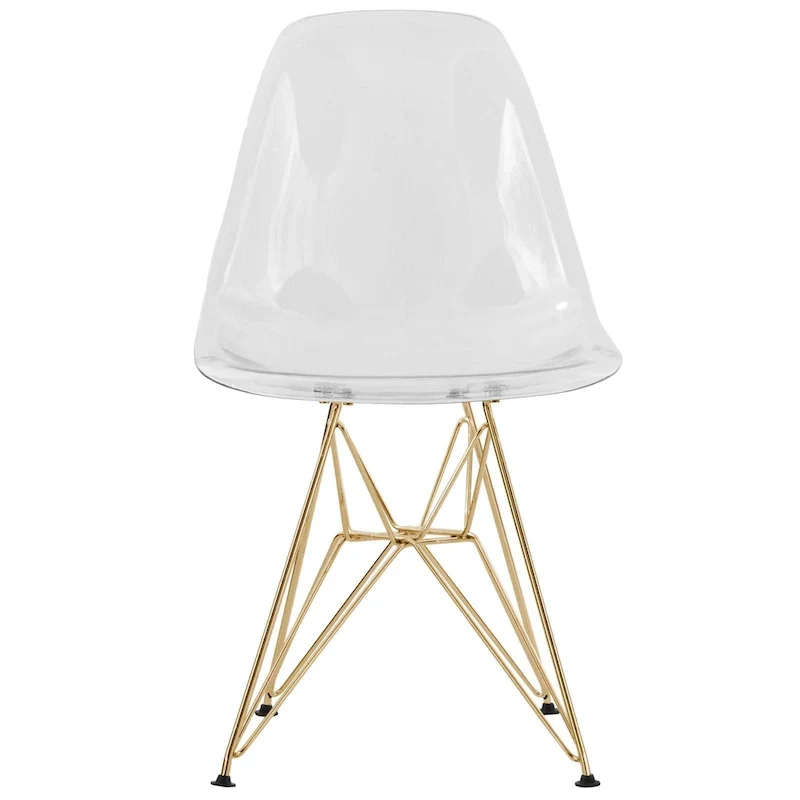 White/Gold Round Dining Table Set, 5-Piece, Seats 5