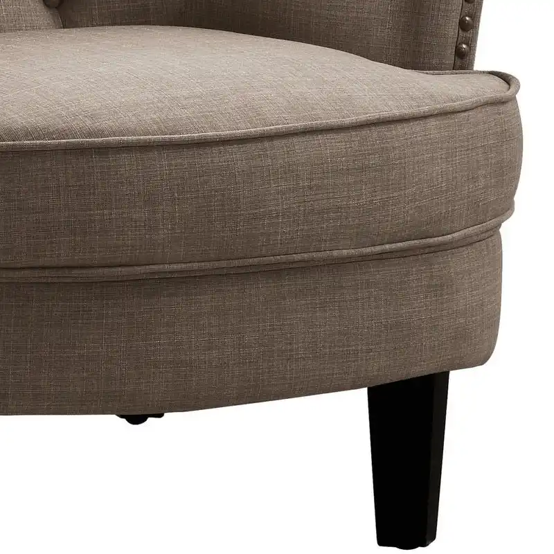 Moser Bay Mignon Velvet / Linen 30  Wide Tufted Wingback Accent Chair