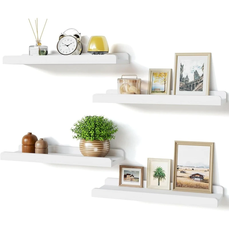 white Floating Shelves for Wall Set of 4, ,15.6 Inch
