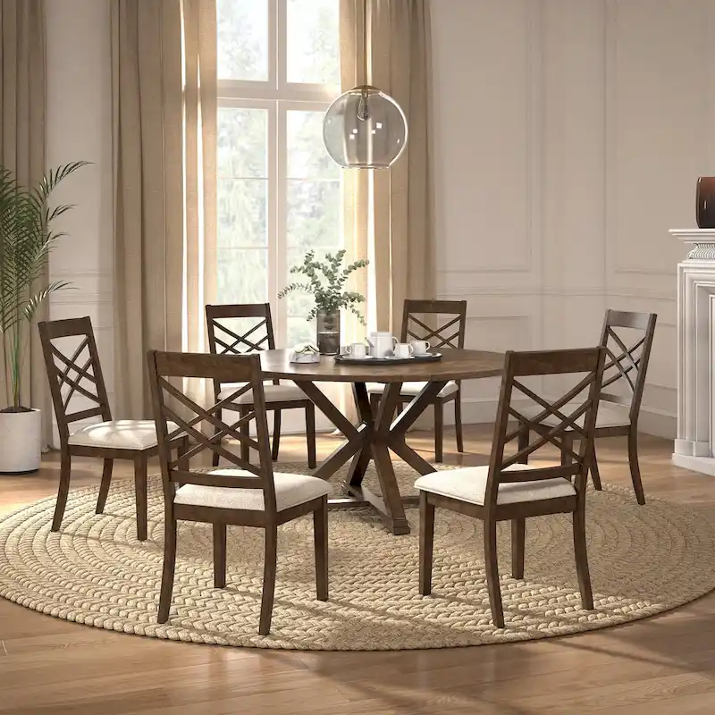Sylvestra Espresso Finish Dining Set