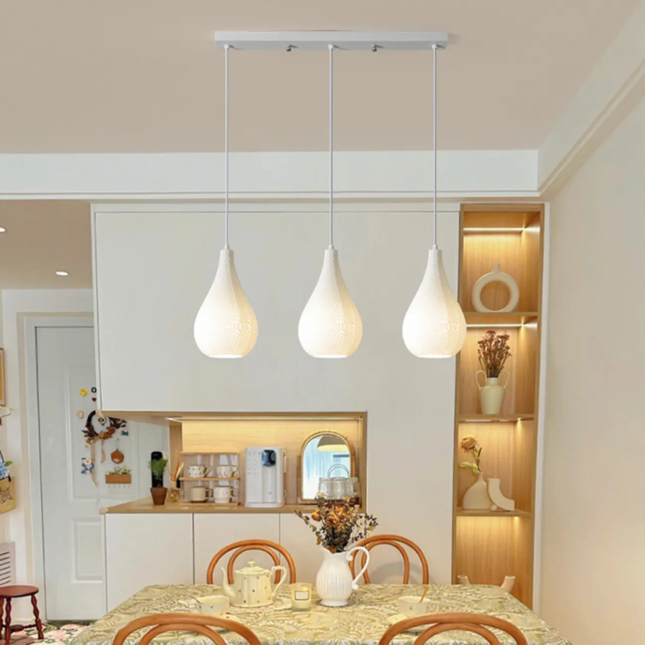 Modern Resin Geometric Island Pendant Light for Kitchen