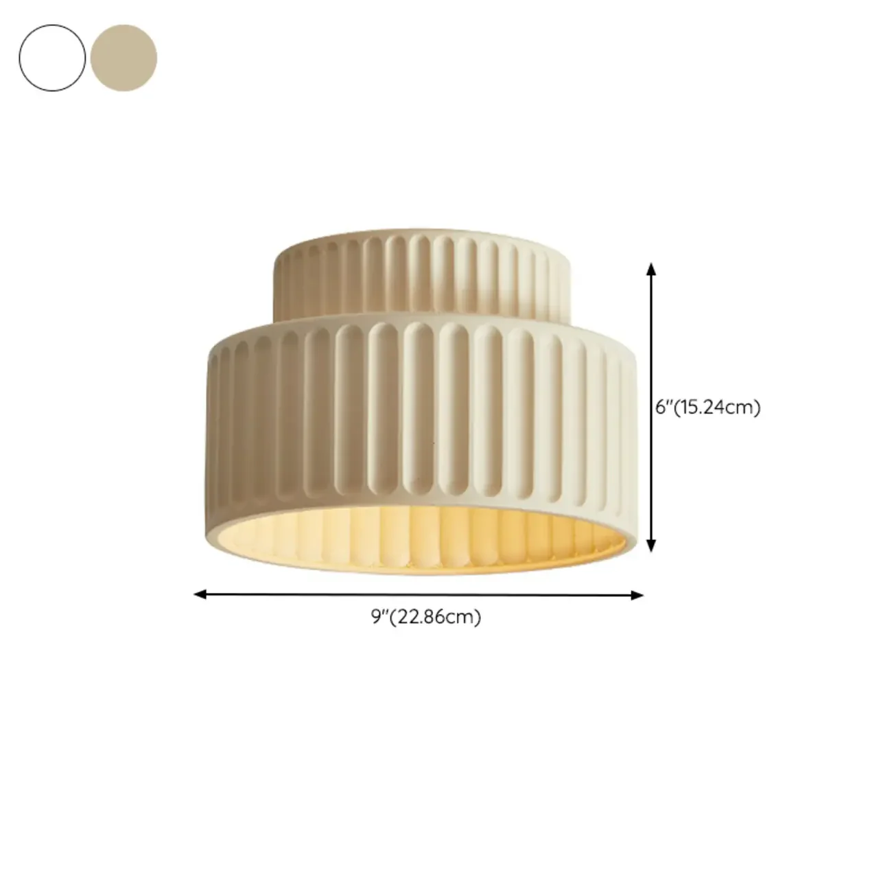 Modern Cylinder Semi Flush Ceiling Light with Plastic Shade