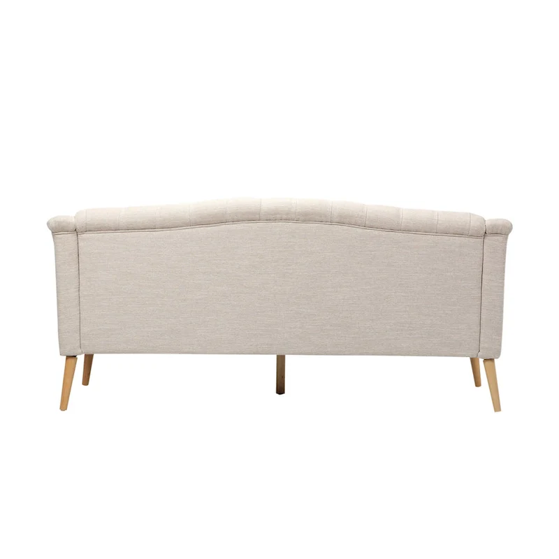 Modern 73.25 Button Tufted 3-Seater Sofa with Birch Legs