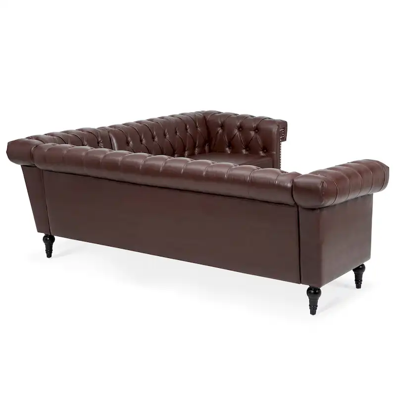 L-Shaped Sectional Sofa with PU Leather Upholstery