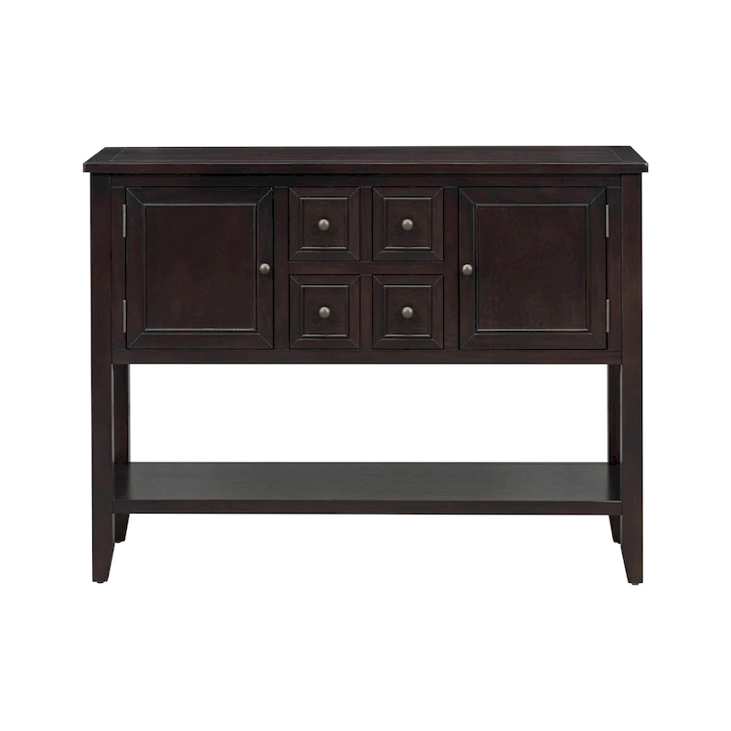 Nestfair Retro Sideboard Console Table with Drawers and Bottom Shelf