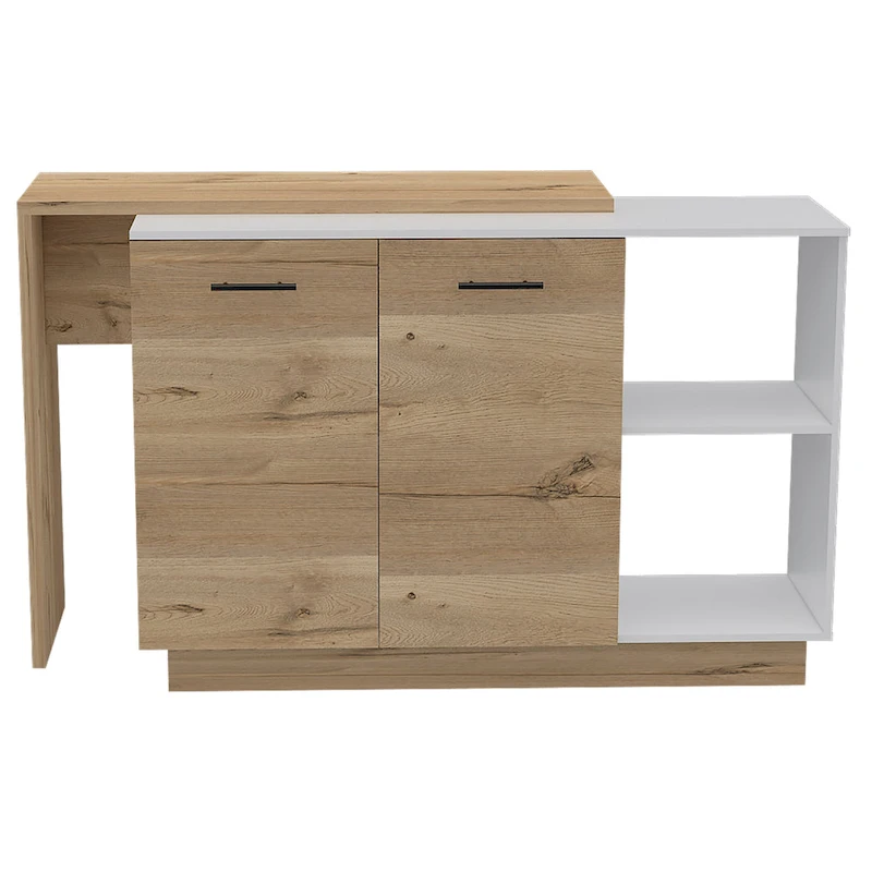 Aspen Kitchen Island, Two Concealed Shelves , Three Divisions